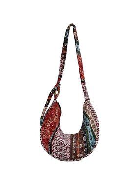 Women's Sling Crossbody Bag Ethnic Style Shoulder Bag with Adjustable Strap